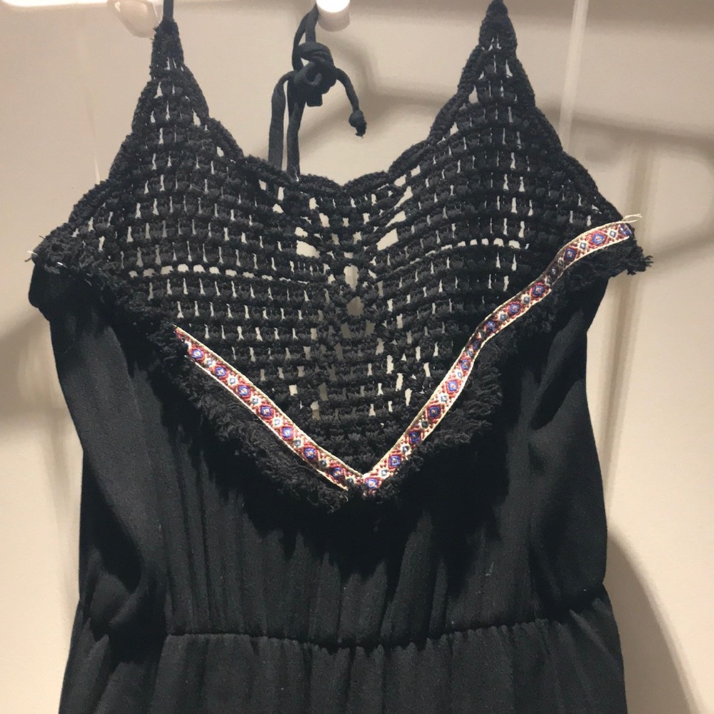 Crochet Top Black Maxi Dress