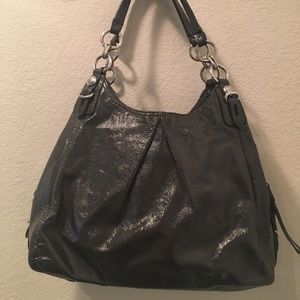 Coach Dark Gray Patent Leather Purse