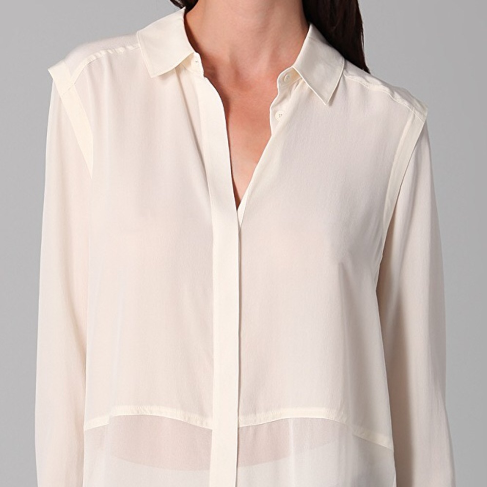T by ALEXANDER WANG IVORY SILK & CHIFFON