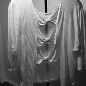 White crop top open-back