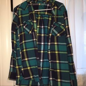 NOLLIE teal flannel size L no flaws warm & cozy.