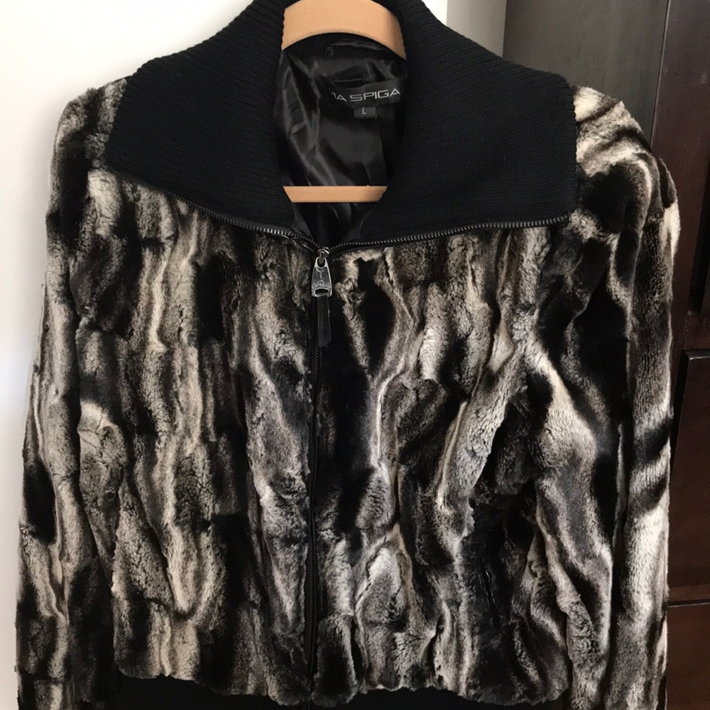 Via Spiga faux fur jacket!! Excellent condition