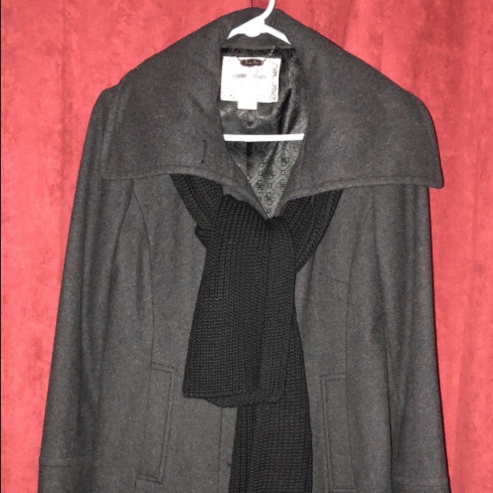 Guess dark gray wool peacoat