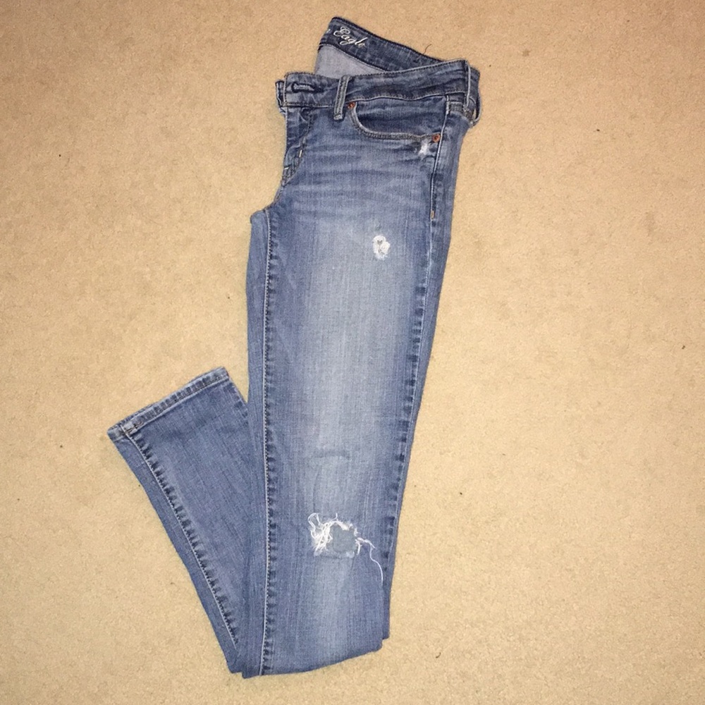 Light wash skinny fit stretch jeans