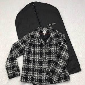 CUTE, Black, White and Gray Checkered Jacket