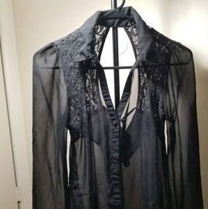 Black sheer dressy blouse