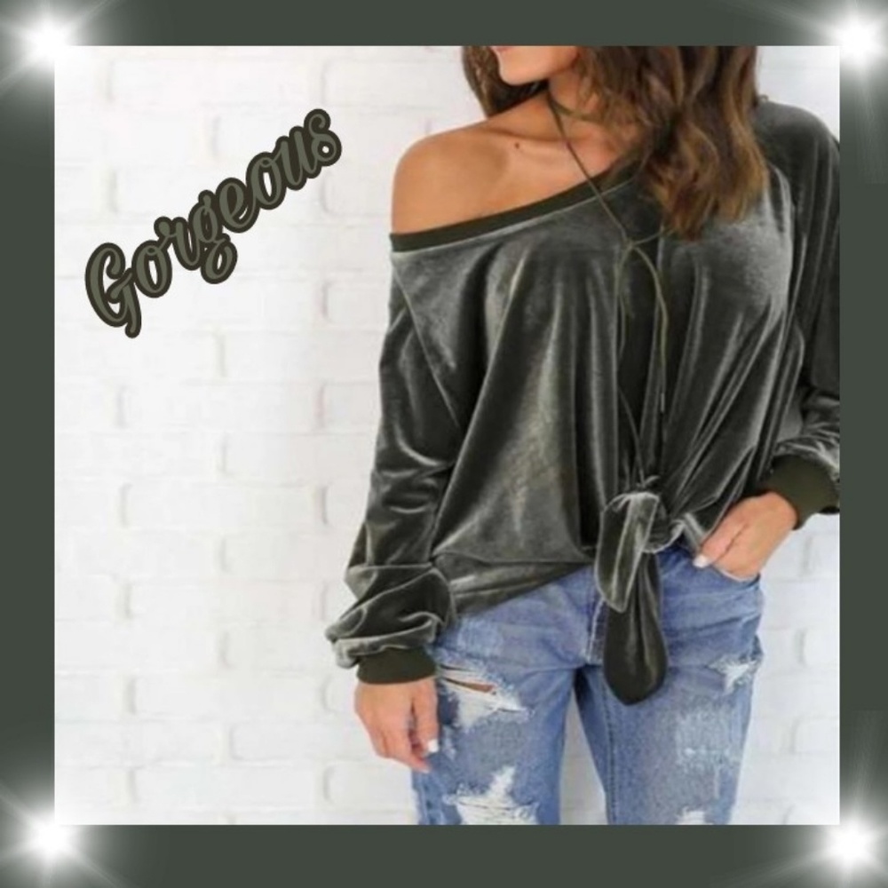 Coming Soon Gorgeous Velvet off shoulder blouse