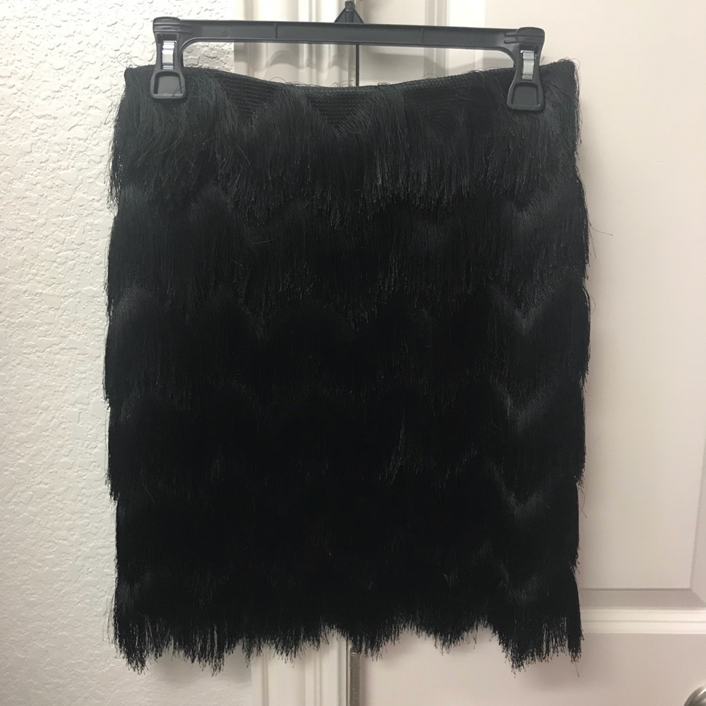 Black fringe skirt