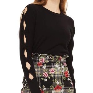 Topshop Bow Sleeve Crop Top
