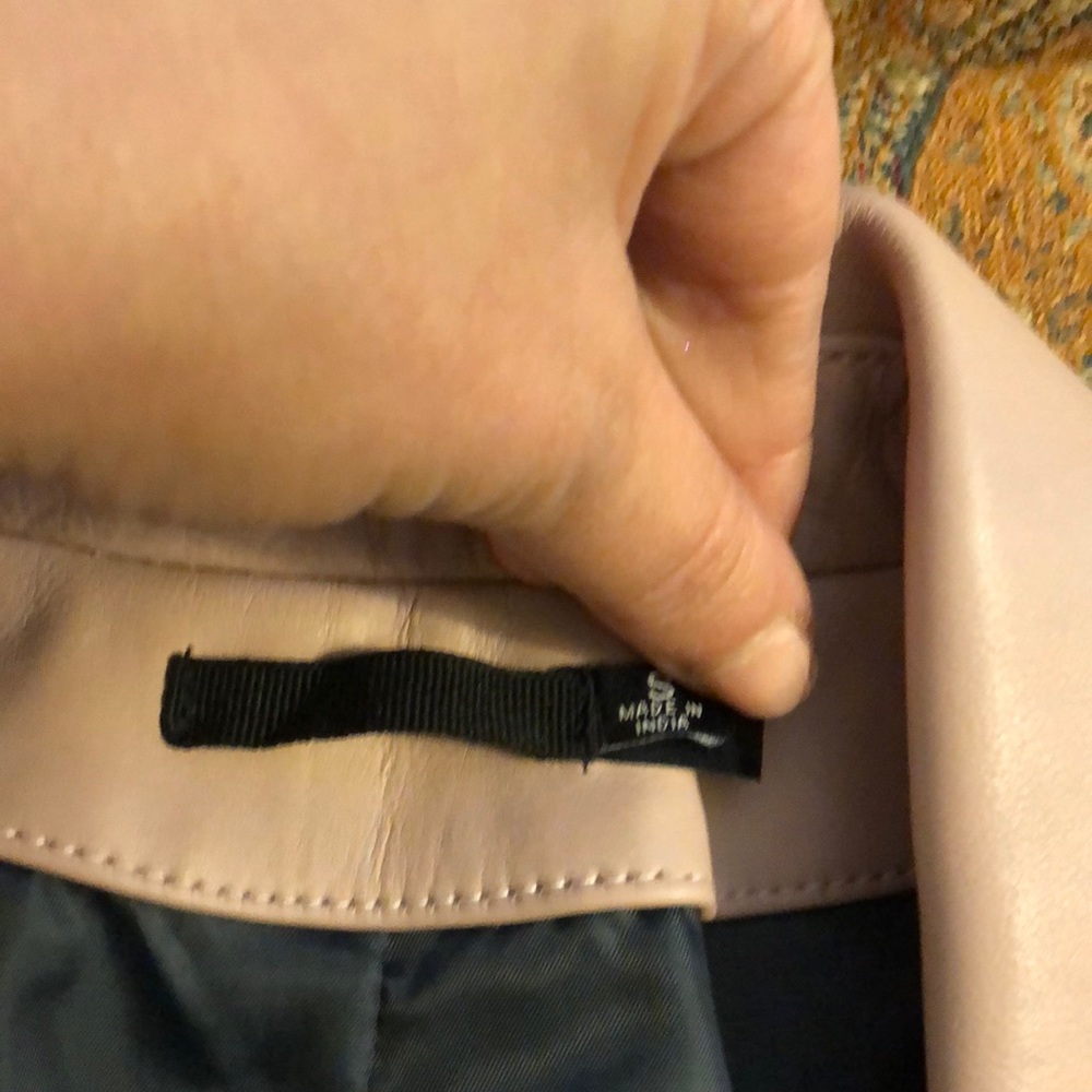 New BLK DNM pink leather Moto jacket s small blush - Picture 3 of 8