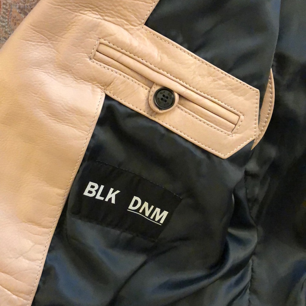 New BLK DNM pink leather Moto jacket s small blush - Picture 4 of 8
