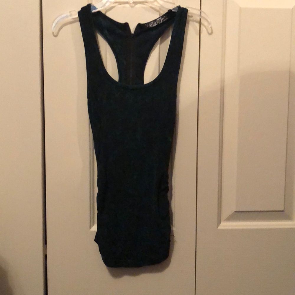 Dark green Guess Tank Top Zipper back