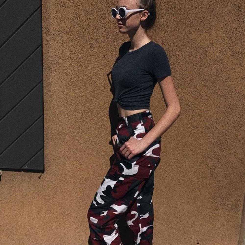 Red camouflage pants