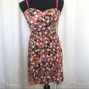 EUC Material Girl Floral Tie Back Dress Small