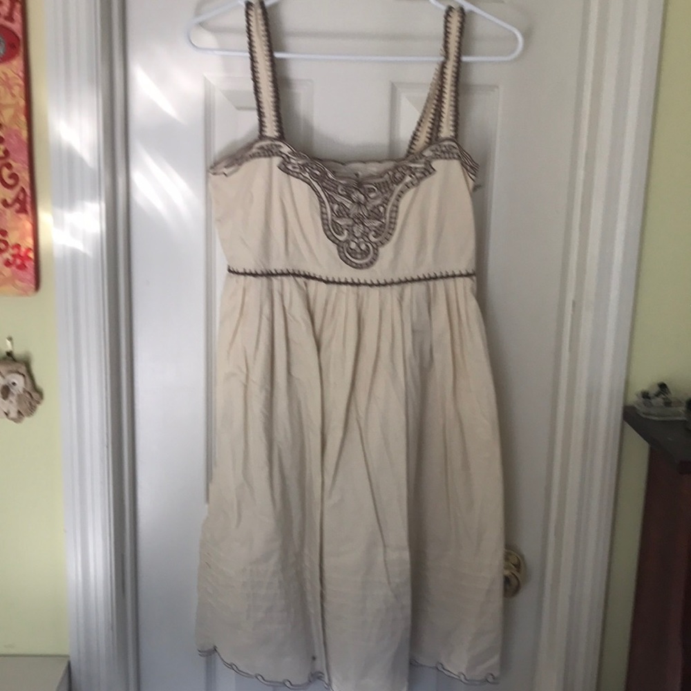 Cream and Brown Sundress
