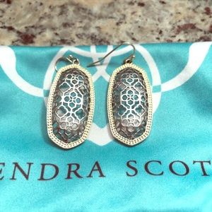 KENDRA SCOTT FILIGREE SILVER AND GOLD EARRINGS
