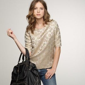 J. Crew Goldenrod Brocade Collection Top