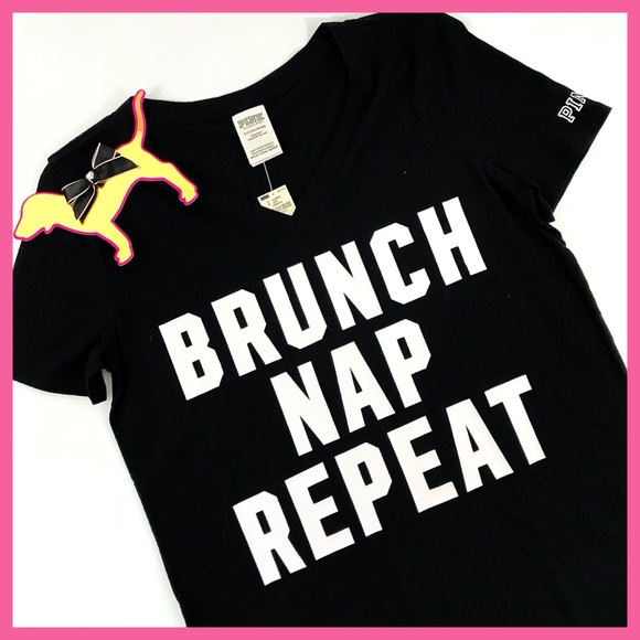 •Victoria’s Secret PINK• Brunch nap repeat T-shirt - Picture 2 of 4