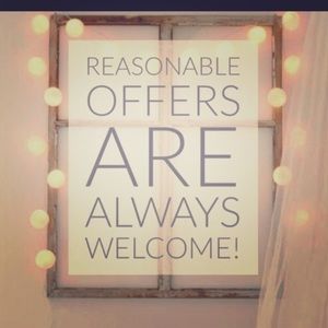 Offers are welcomed