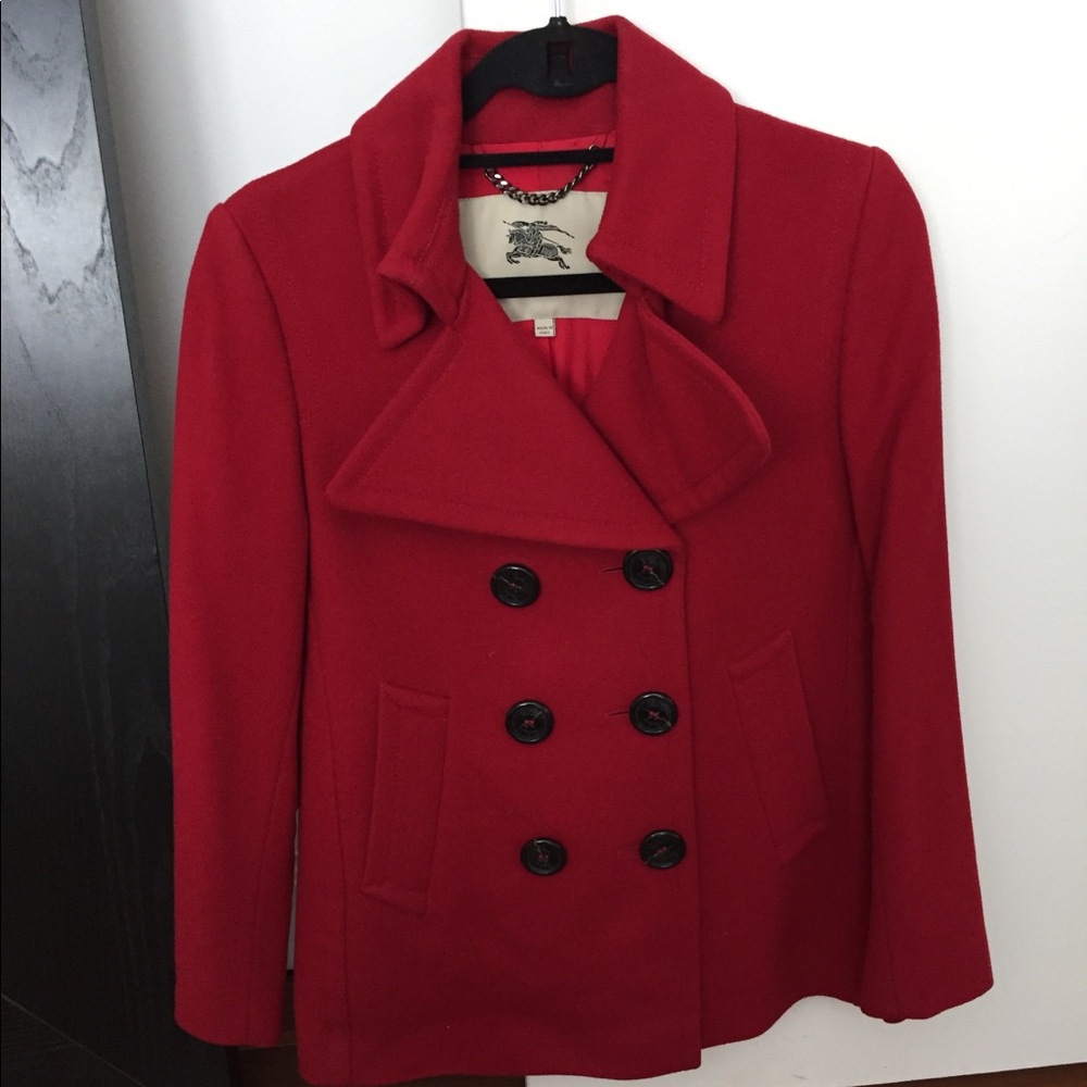 Red Burberry Coat