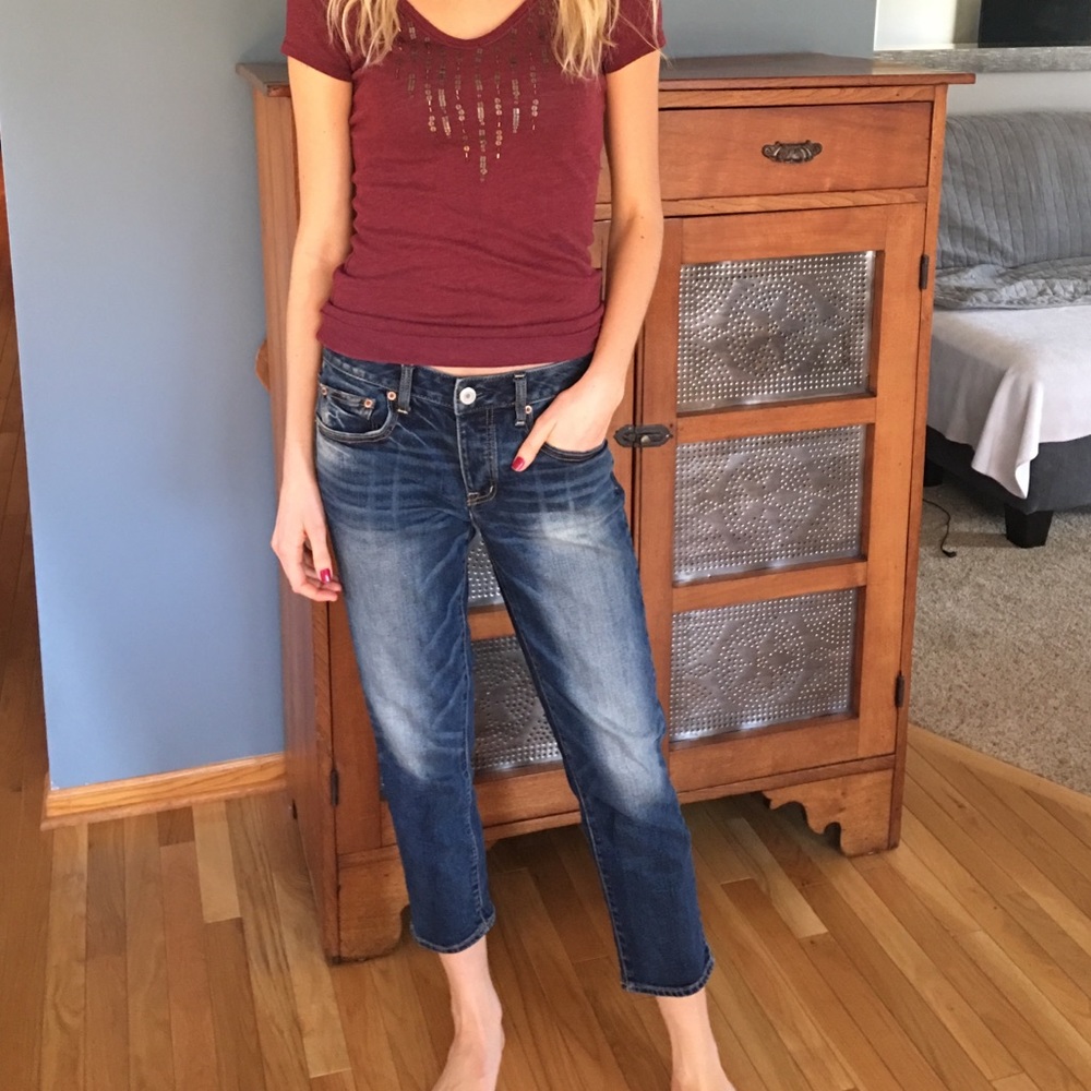 American Eagle Boyfriend Crop Sz 4