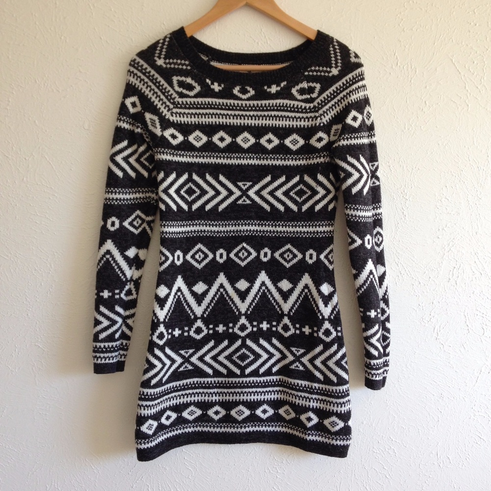 Charcoal Fairisle Sweater Dress