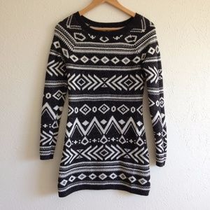 Charcoal Fairisle Sweater Dress