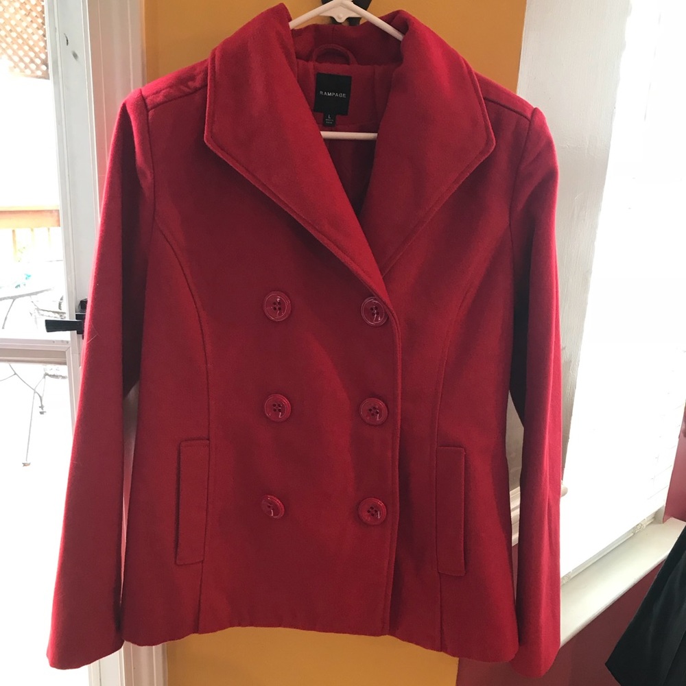 Red trench coat