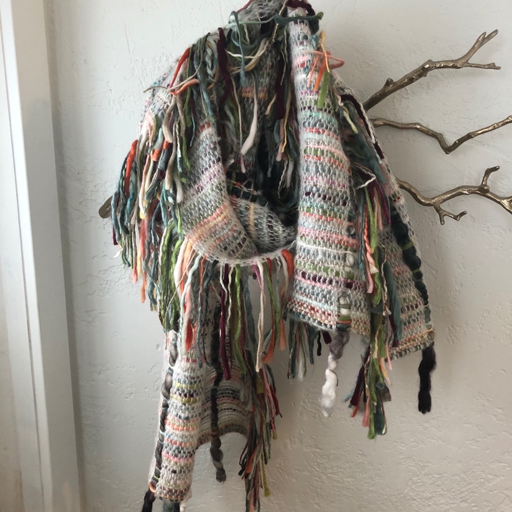 Multicolor Fringe Winter Scarf