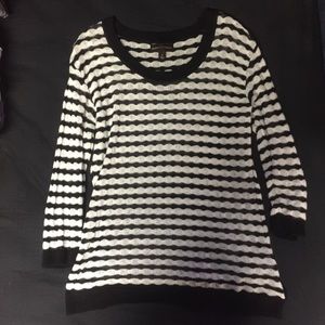 Dana Bachman medium black white stripe sweater