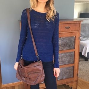 Brown Distressed Crossbody Bag