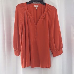 Joie Sz L Silk orange blouse