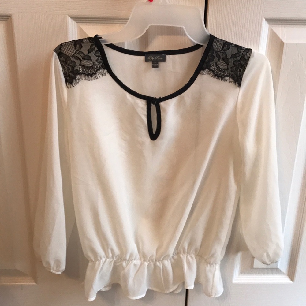 White and black blouse