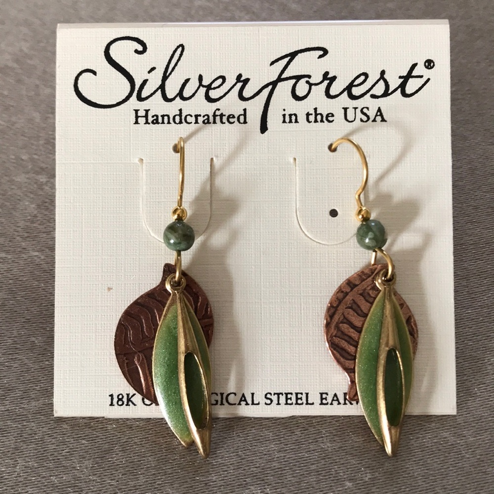 Beautiful gold and green statement earrings.