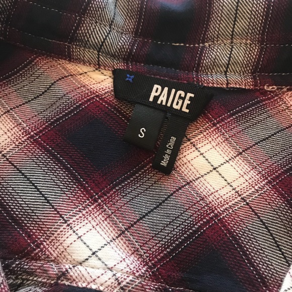 Sold PAIGE plaid button down, small - Picture 3 of 6