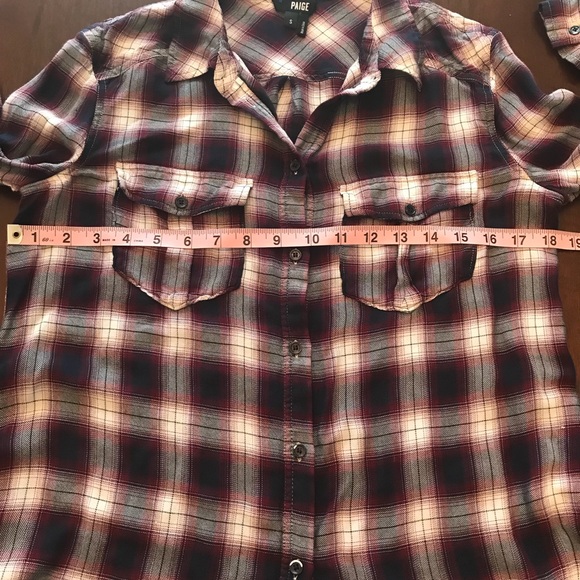 Sold PAIGE plaid button down, small - Picture 4 of 6
