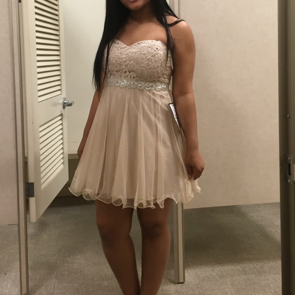 Beige sparkly dress