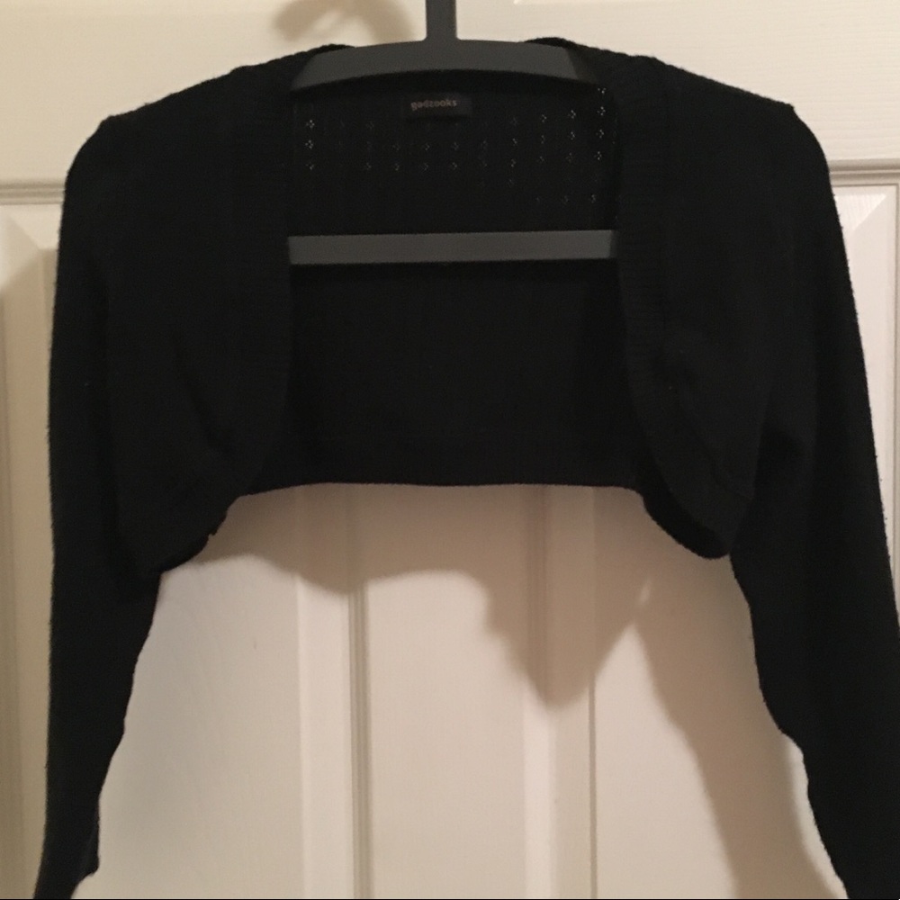 Black cover up mid long sleeve sweater