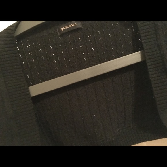 Black cover up mid long sleeve sweater - Picture 2 of 3