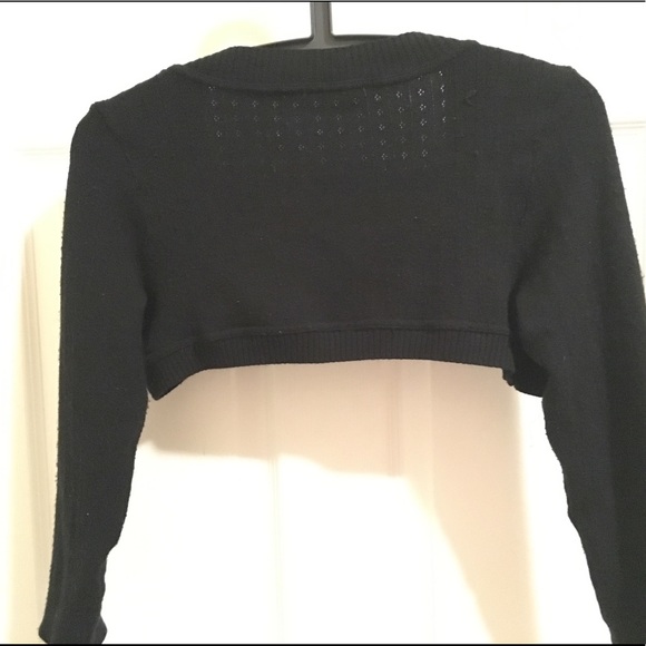 Black cover up mid long sleeve sweater - Picture 3 of 3