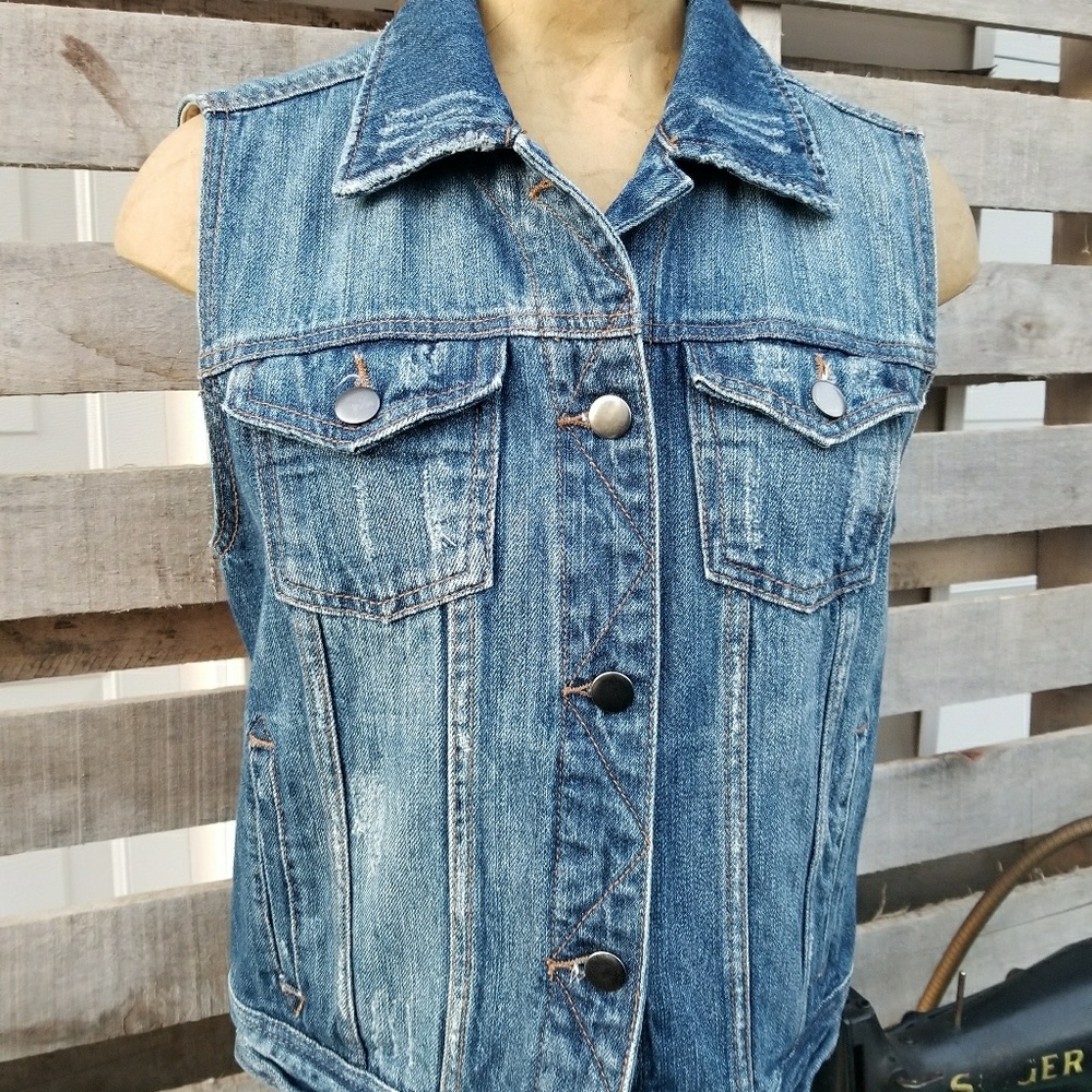 Forever 21 denim jean vest.