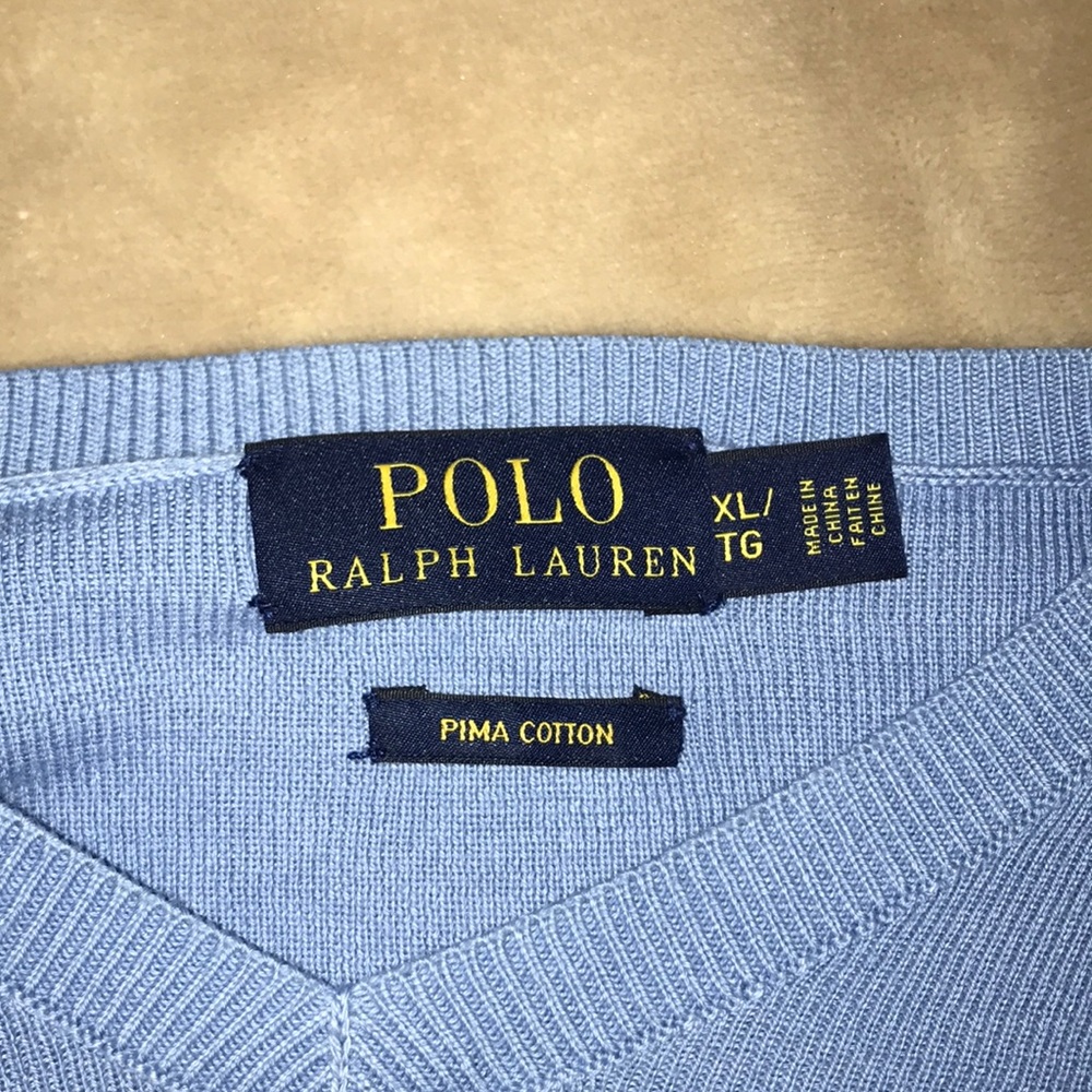 Polo Ralph Lauren V-Neck Cotton Sweater - Picture 2 of 2
