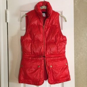 Jcrew red puffer vest. Like new!