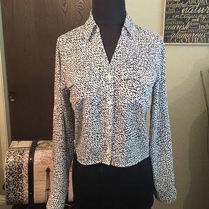 Crop Button Down Blouse XS