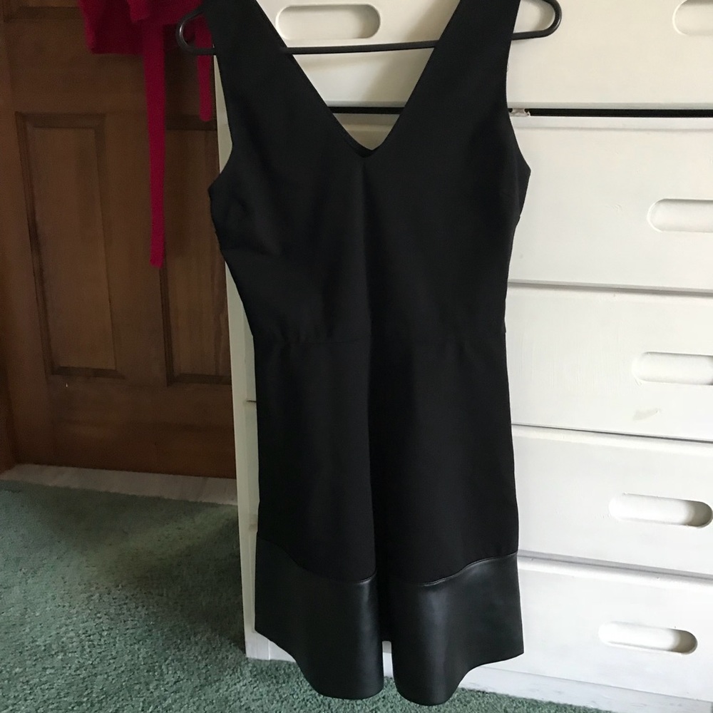 Aqua Knee-Length Black Flare Dress