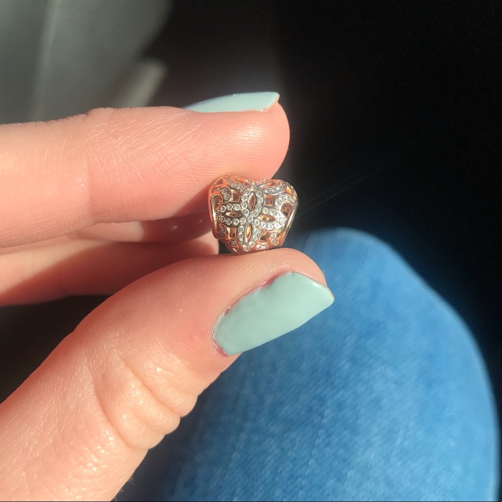 Rose Gold Heart Charm for Pandora bracelet
