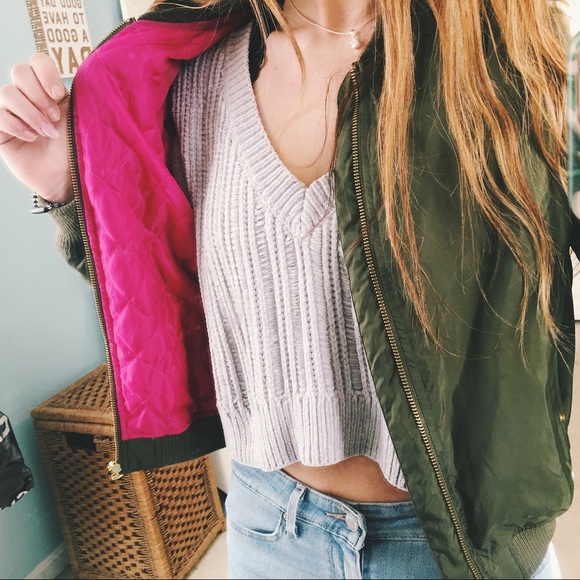 Olive Green Bomber Jacket - Picture 2 of 3