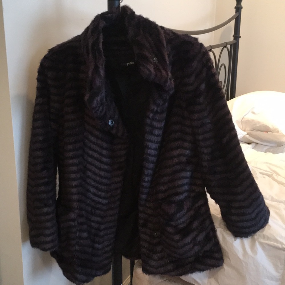 ASOS Petite ‘Cheshire Cat’ Faux Fur Coat - Size 4P