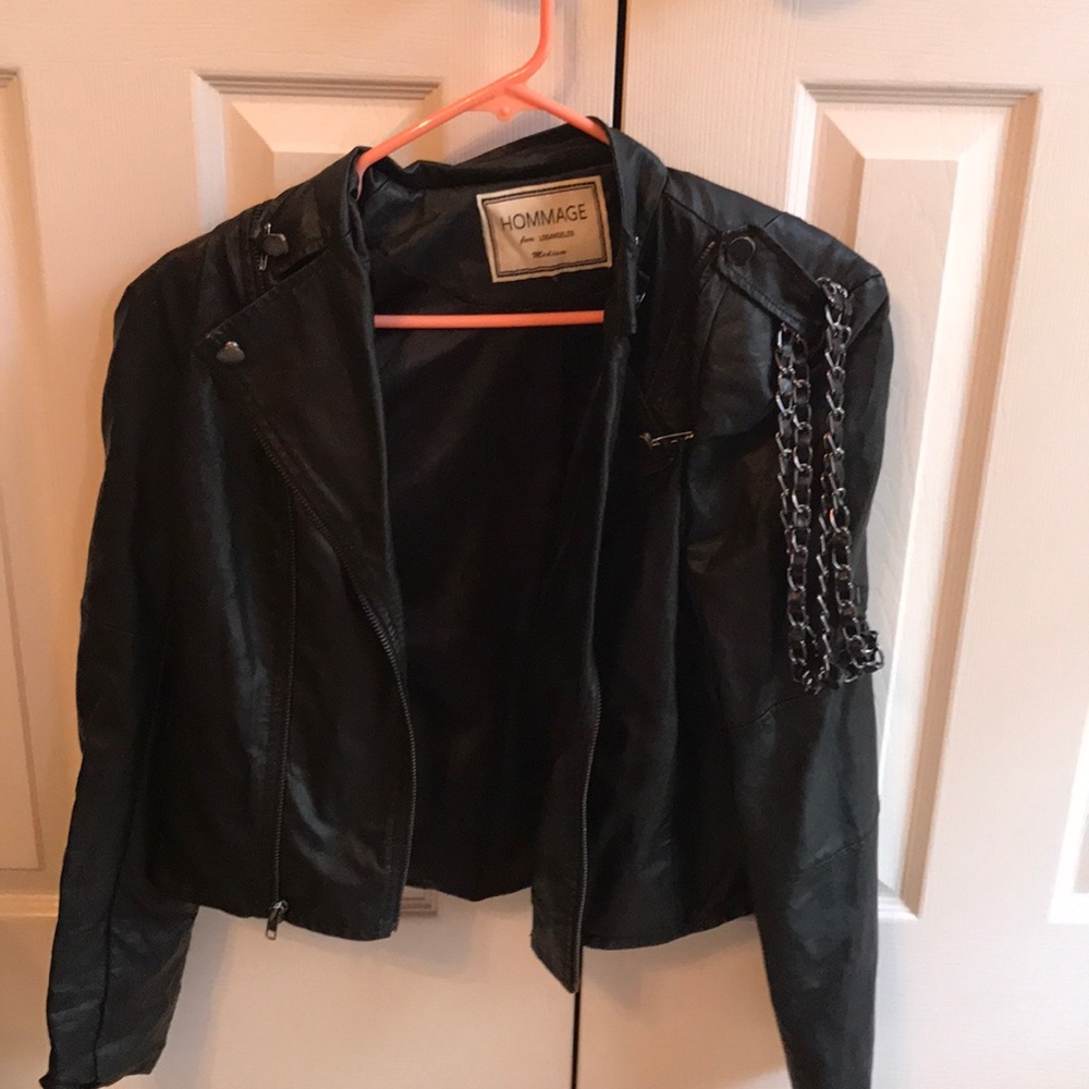 Black leather jacket