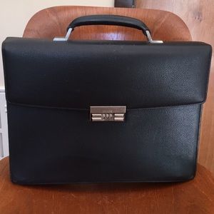 Bally black leather combination lock breifcase